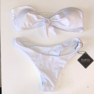 ZAFUL white bandeau bikini with padding